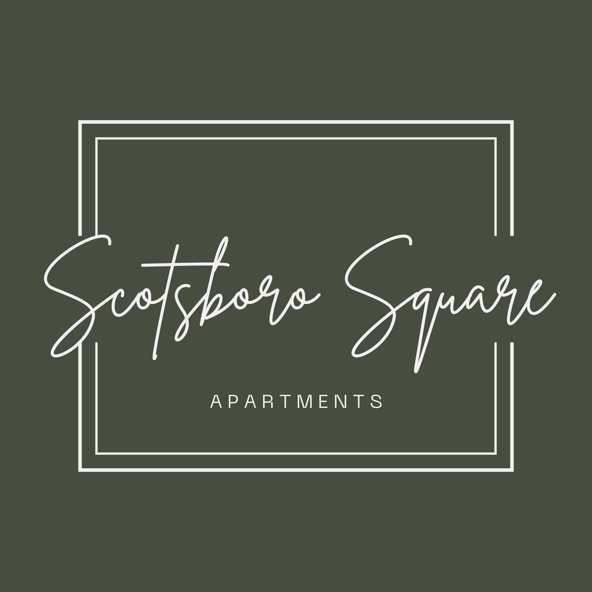 The image is a logo for a place called Scottsboro Square Apartments.
